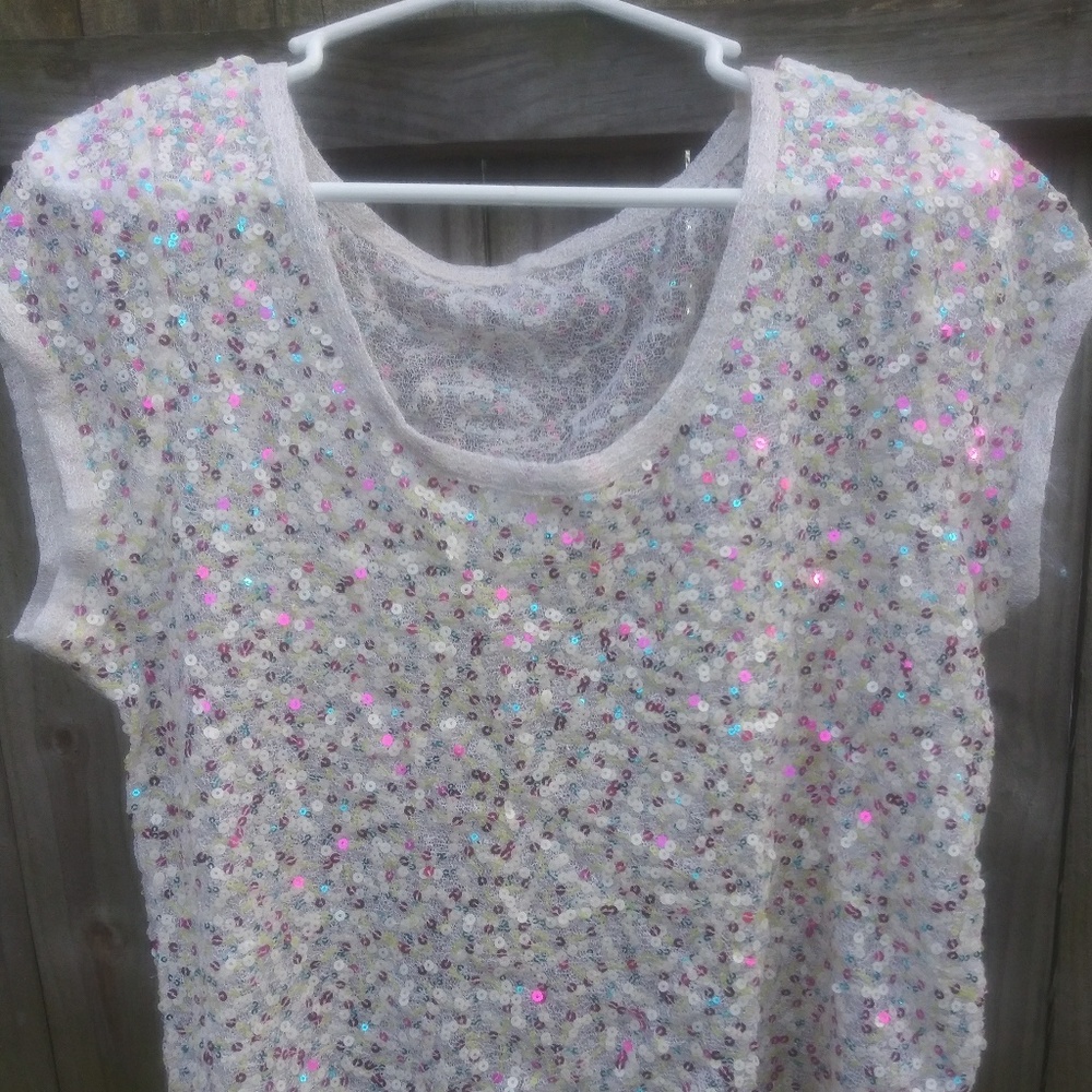 Sequined lace top